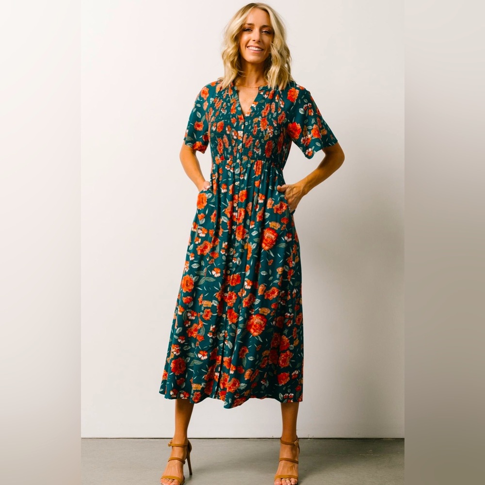 NWT Baltic Born Botega Midi Dress | Jade Multi Floral Size 1XL